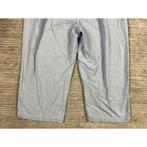 Classic Elements Pants Womens 18W Blue Capri Pull On Floral Embroidered Cotton - Picture 9 of 12